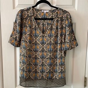 Floral V-Neck Blouse - Multicolor